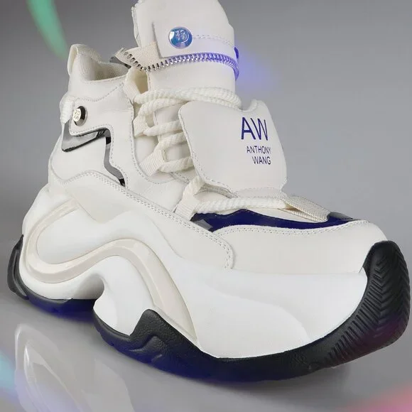 NEW ANTHONY WANG - JUPITER 04 Plasma White Platform Sneakers - Picture 6 of 6